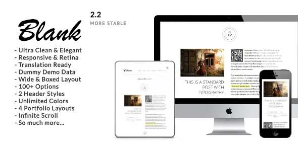 Blank – Elegant Minimalist Blog WordPress Theme